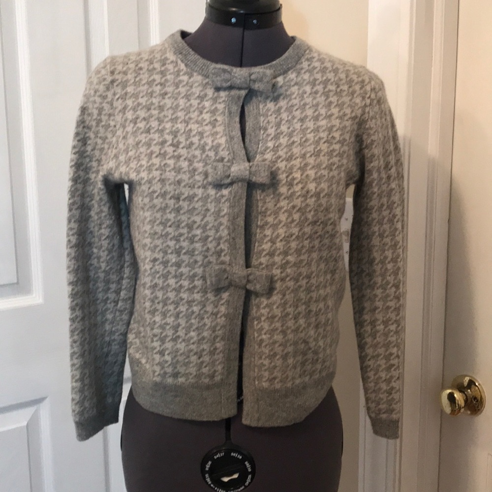 J.Crew gray sweater with bow details